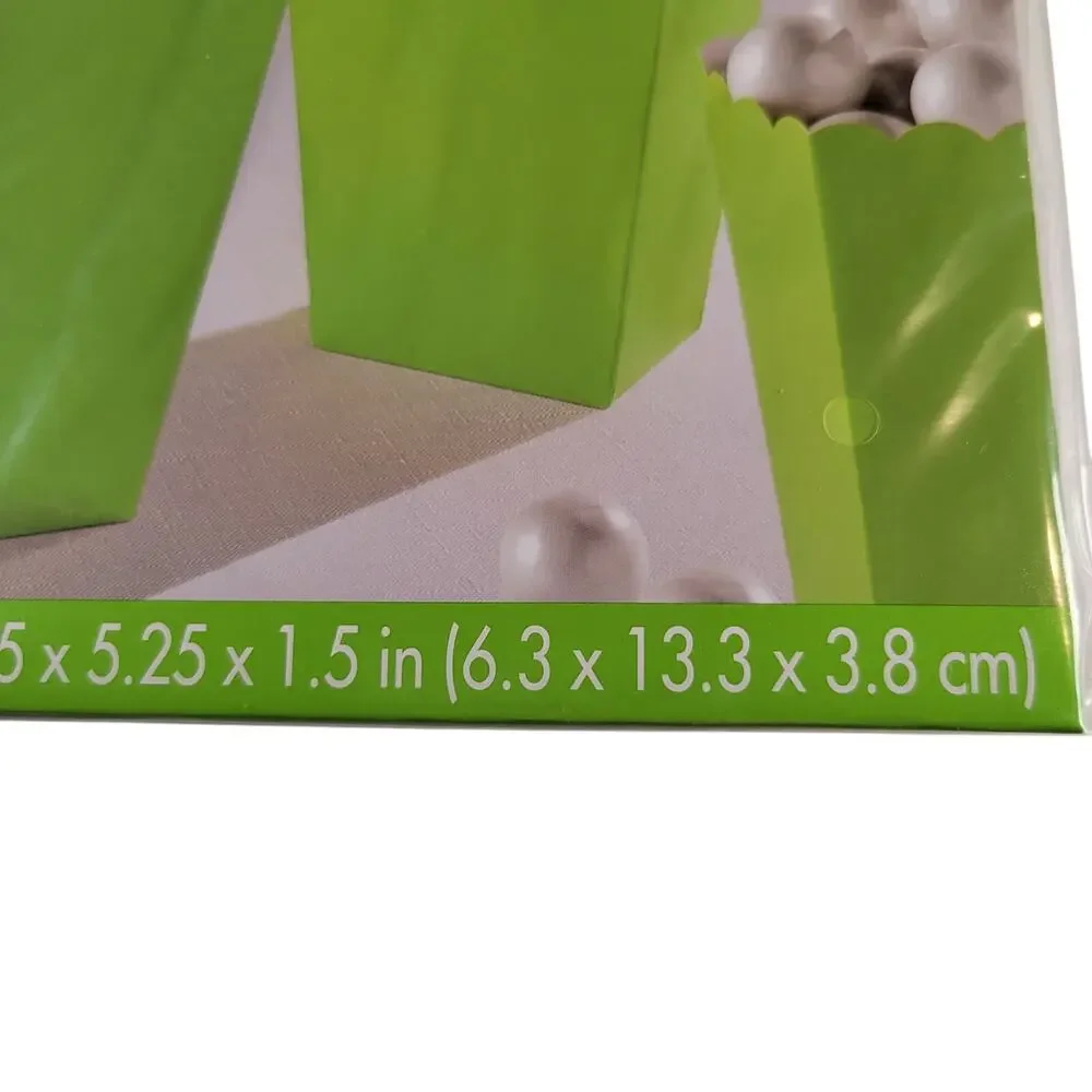 20 Green Treat Boxes for Popcorn, Candy, Party Favors - 4 Packs of 5, Birthday